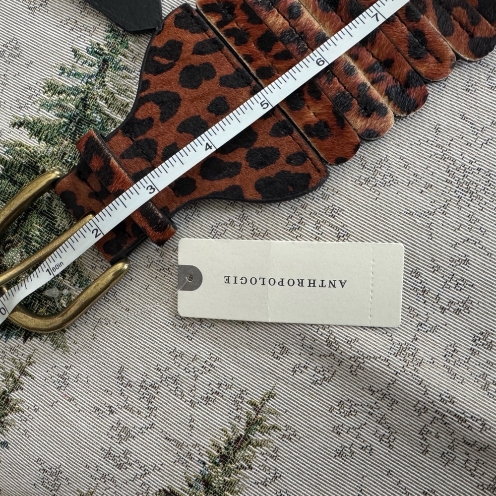 NWT Anthropologie wide tabby belt, stretchy, leopard, M - Picture 9 of 11